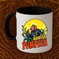 Monster Pumpkin Spooky Halloween Coffee Mug thumb 2