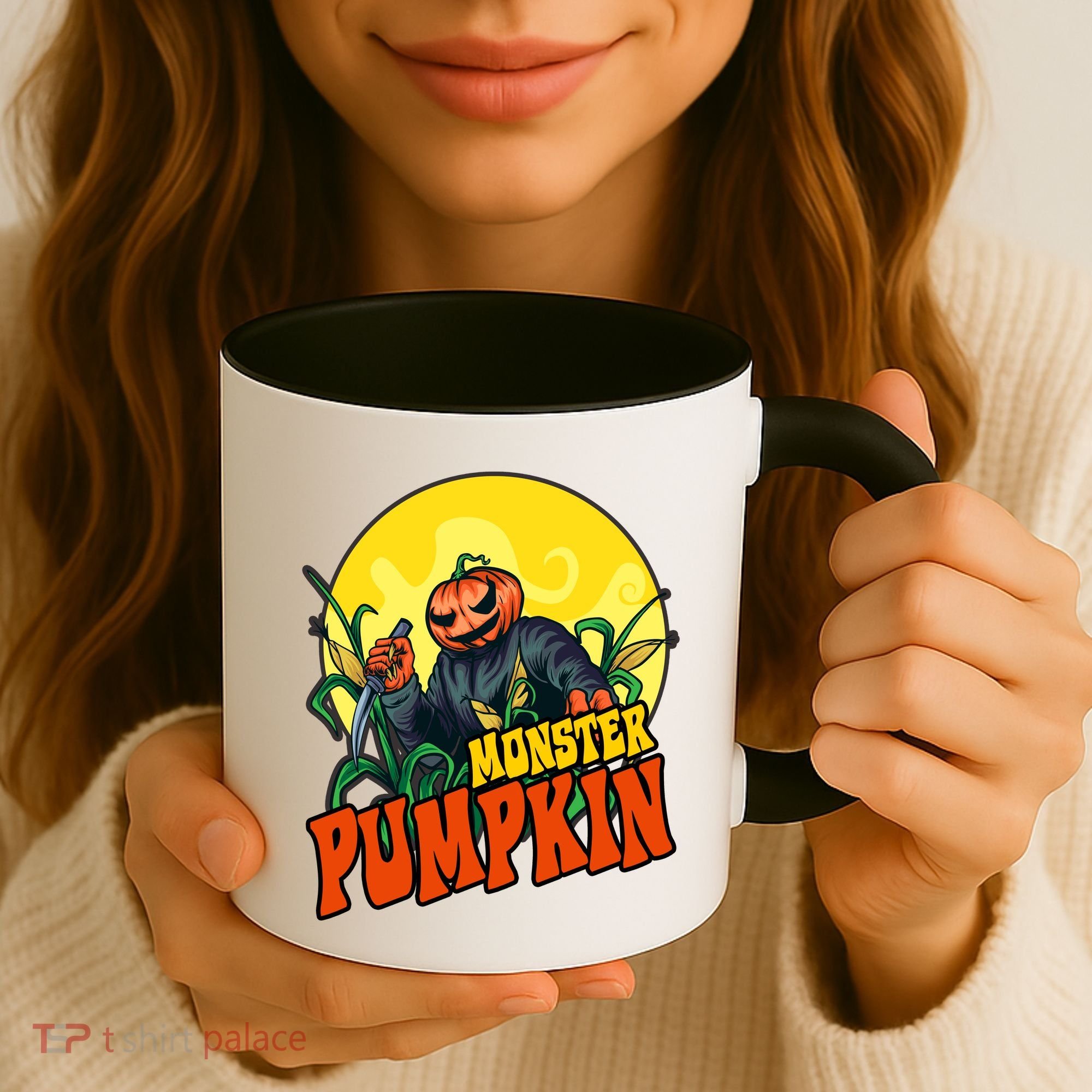 Monster Pumpkin Spooky Halloween Coffee Mug