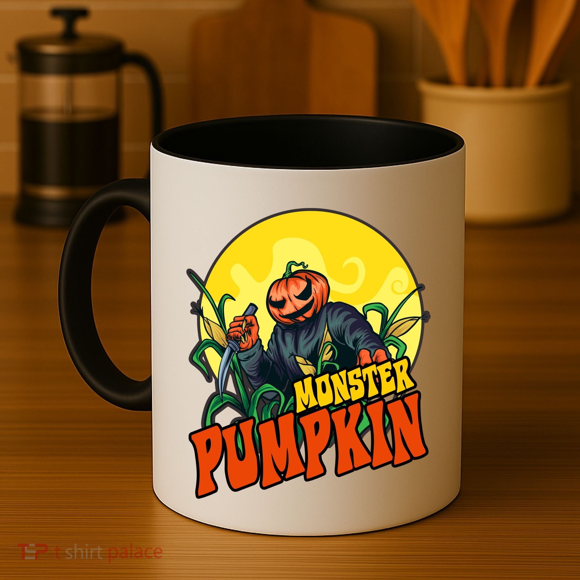 Monster Pumpkin Spooky Halloween Coffee Mug