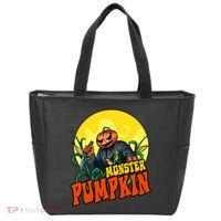Monster Pumpkin Spooky Halloween Tote Bag thumb 0