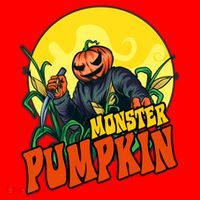 Monster Pumpkin Spooky Halloween Santa Hat thumb 1
