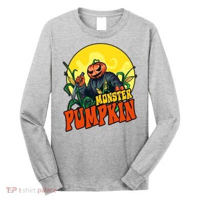 Monster Pumpkin Spooky Halloween Long Sleeve Shirt