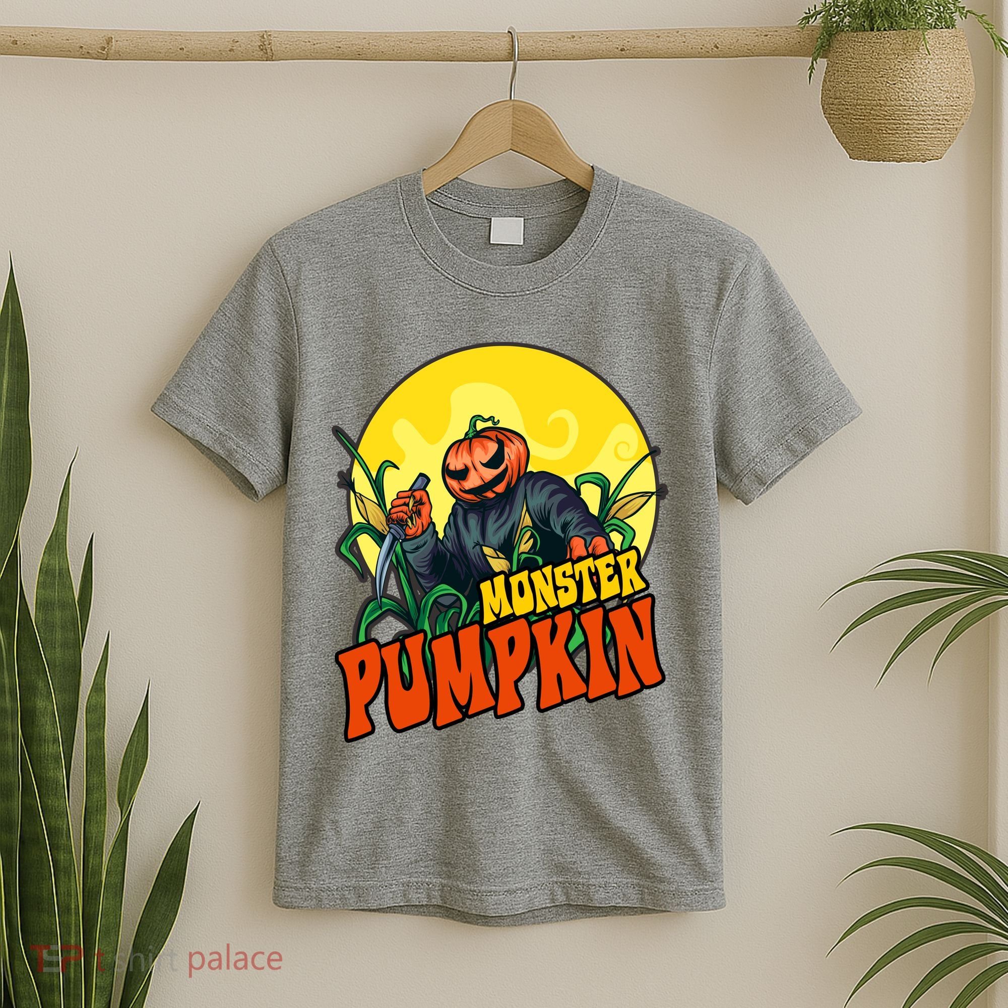 Monster Pumpkin Spooky Halloween T-Shirt