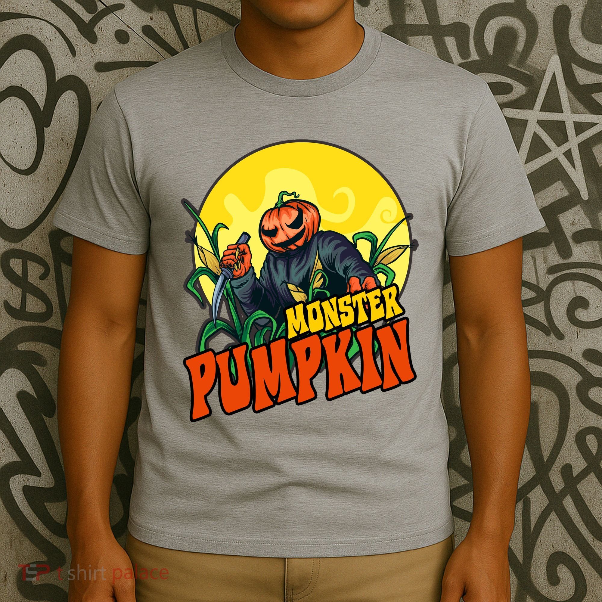 Monster Pumpkin Spooky Halloween T-Shirt