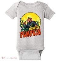 Monster Pumpkin Spooky Halloween Baby Bodysuit thumb 0