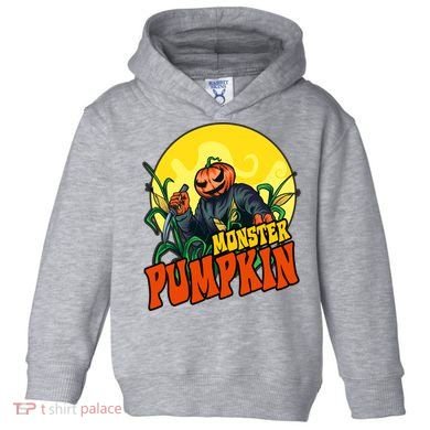 Monster Pumpkin Spooky Halloween Toddler Hoodie