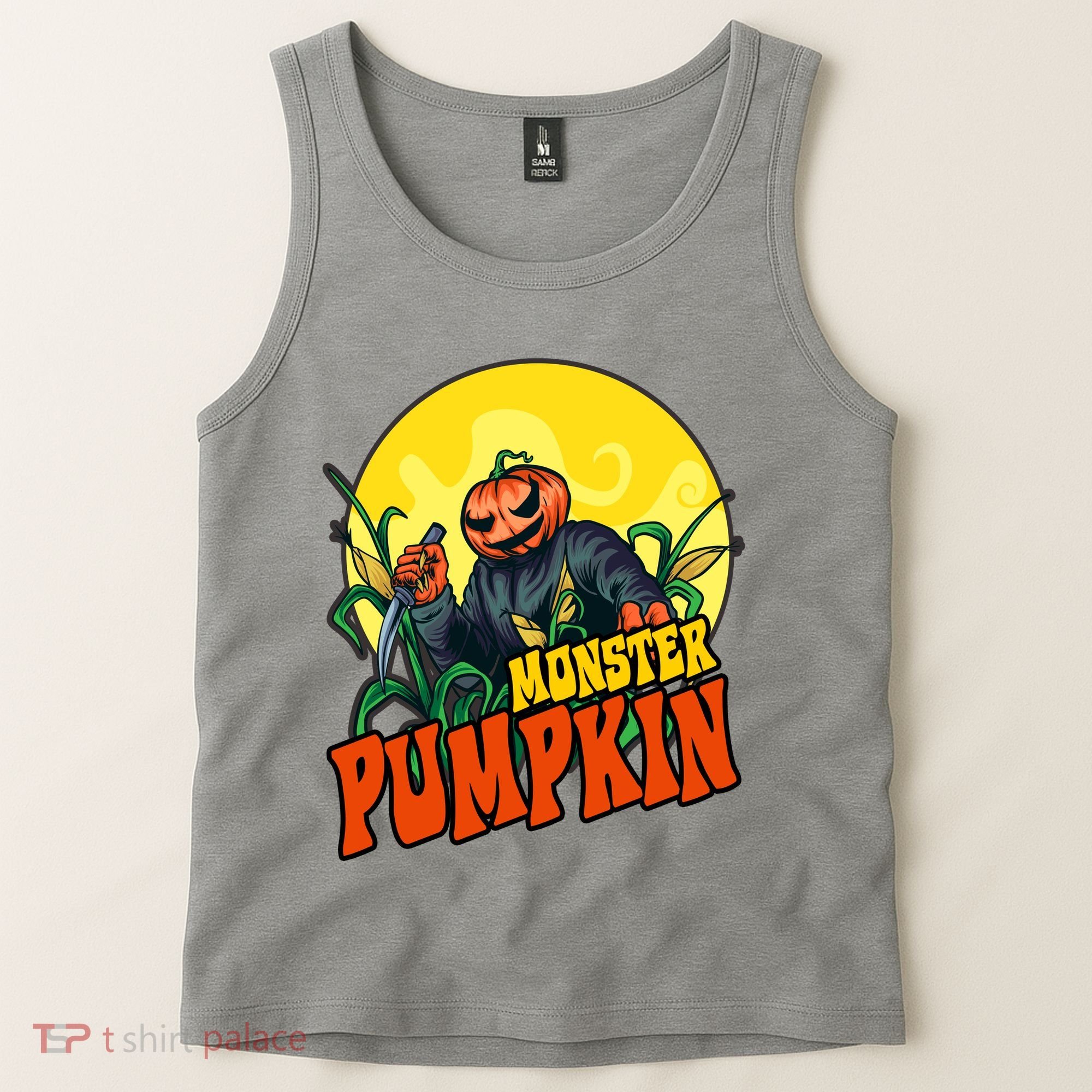 Monster Pumpkin Spooky Halloween Tank Top