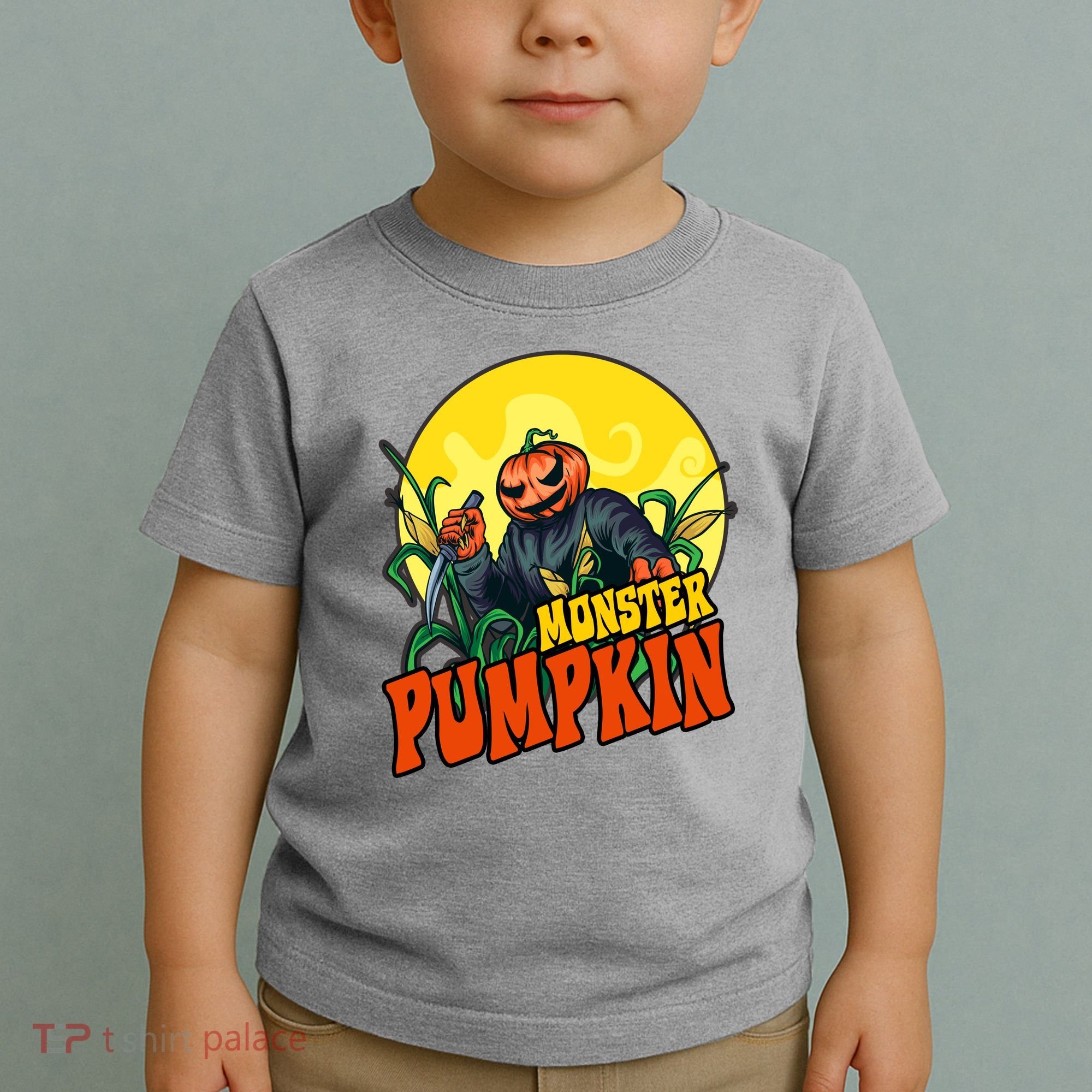Monster Pumpkin Spooky Halloween Toddler T-Shirt