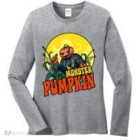 Monster Pumpkin Spooky Halloween Women's Long Sleeve Shirt thumb 0