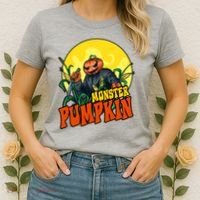 Monster Pumpkin Spooky Halloween Women's T-Shirt thumb 2