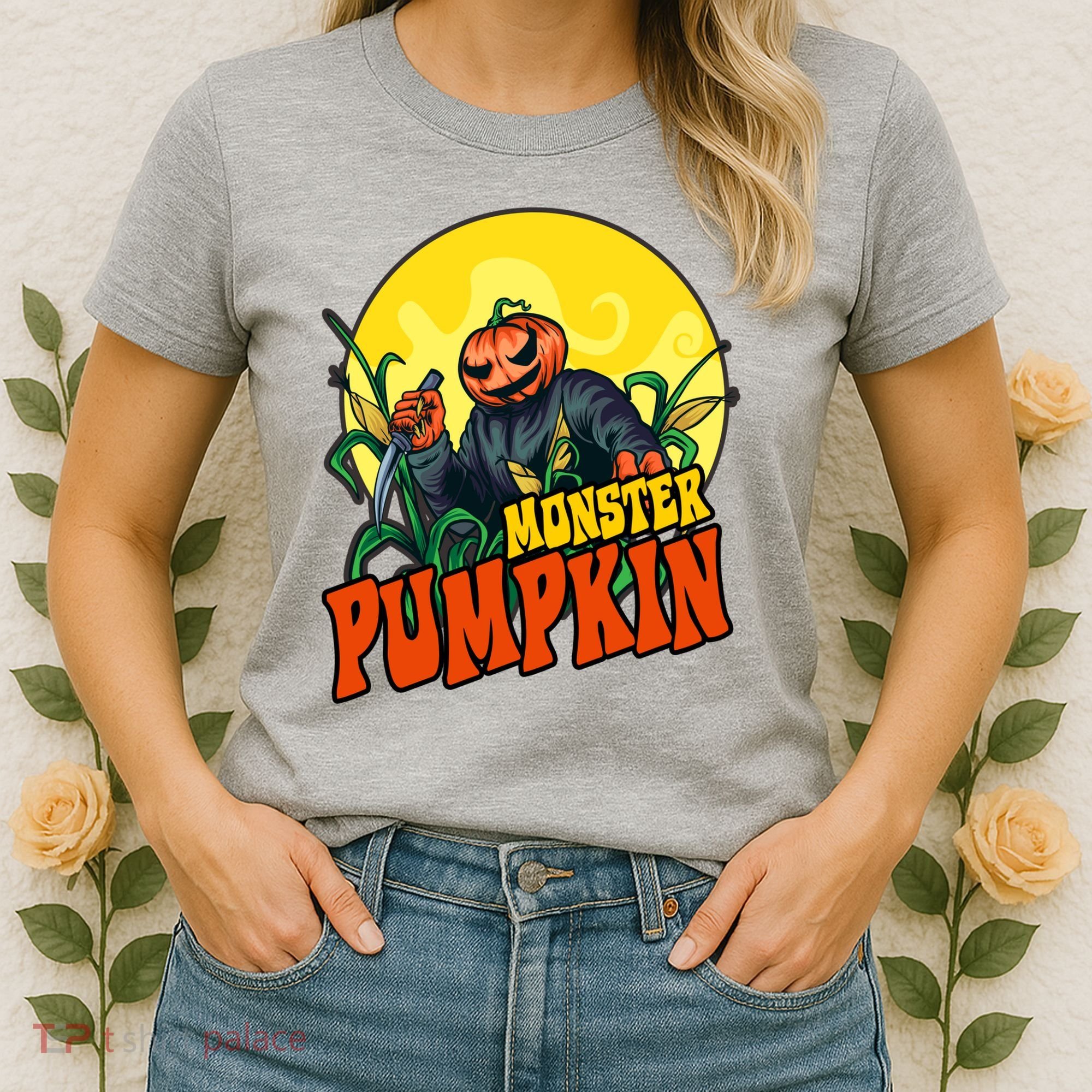 Monster Pumpkin Spooky Halloween Women's T-Shirt