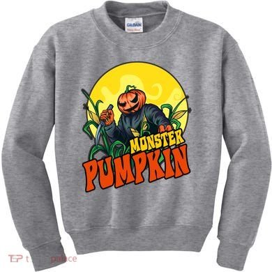 Monster Pumpkin Spooky Halloween Kids Sweatshirt
