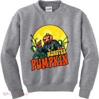 Monster Pumpkin Spooky Halloween Kids Sweatshirt thumb 0