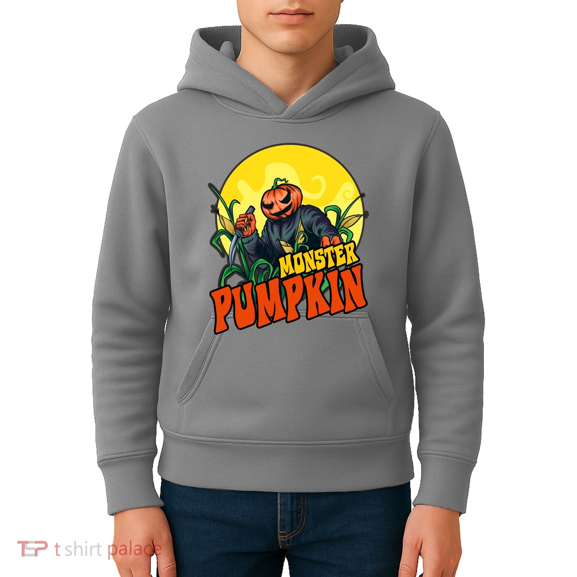Monster Pumpkin Spooky Halloween Kids Hoodie