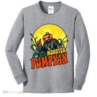 Monster Pumpkin Spooky Halloween Kids Long Sleeve Shirt thumb 0