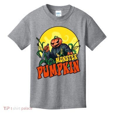 Monster Pumpkin Spooky Halloween Kids T-Shirt