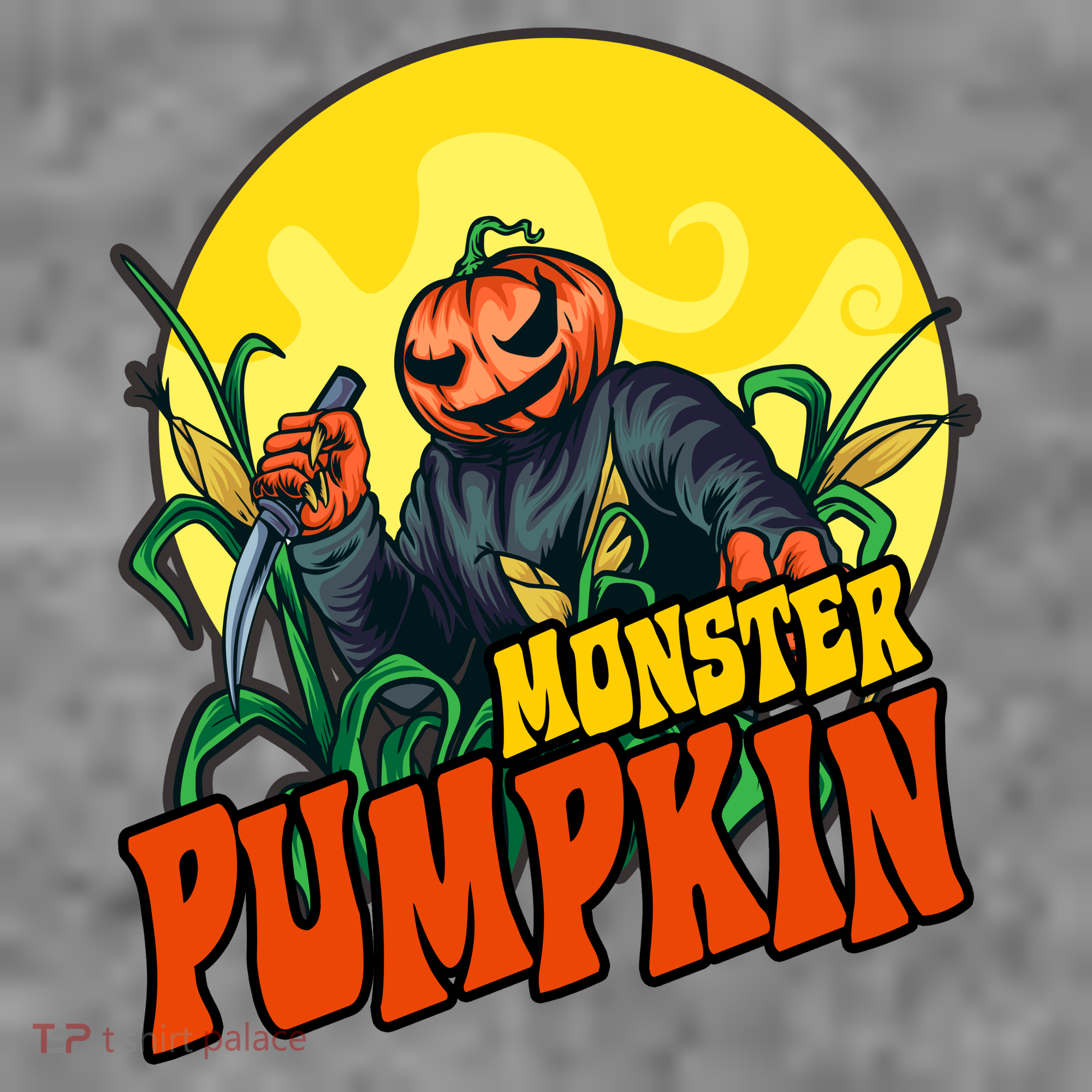 Monster Pumpkin Spooky Halloween Kids T-Shirt