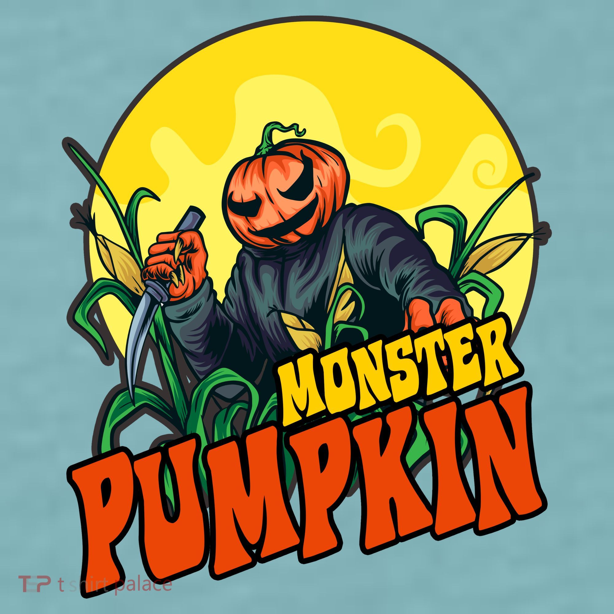 Monster Pumpkin Spooky Halloween Sueded Cloud Jersey T-Shirt