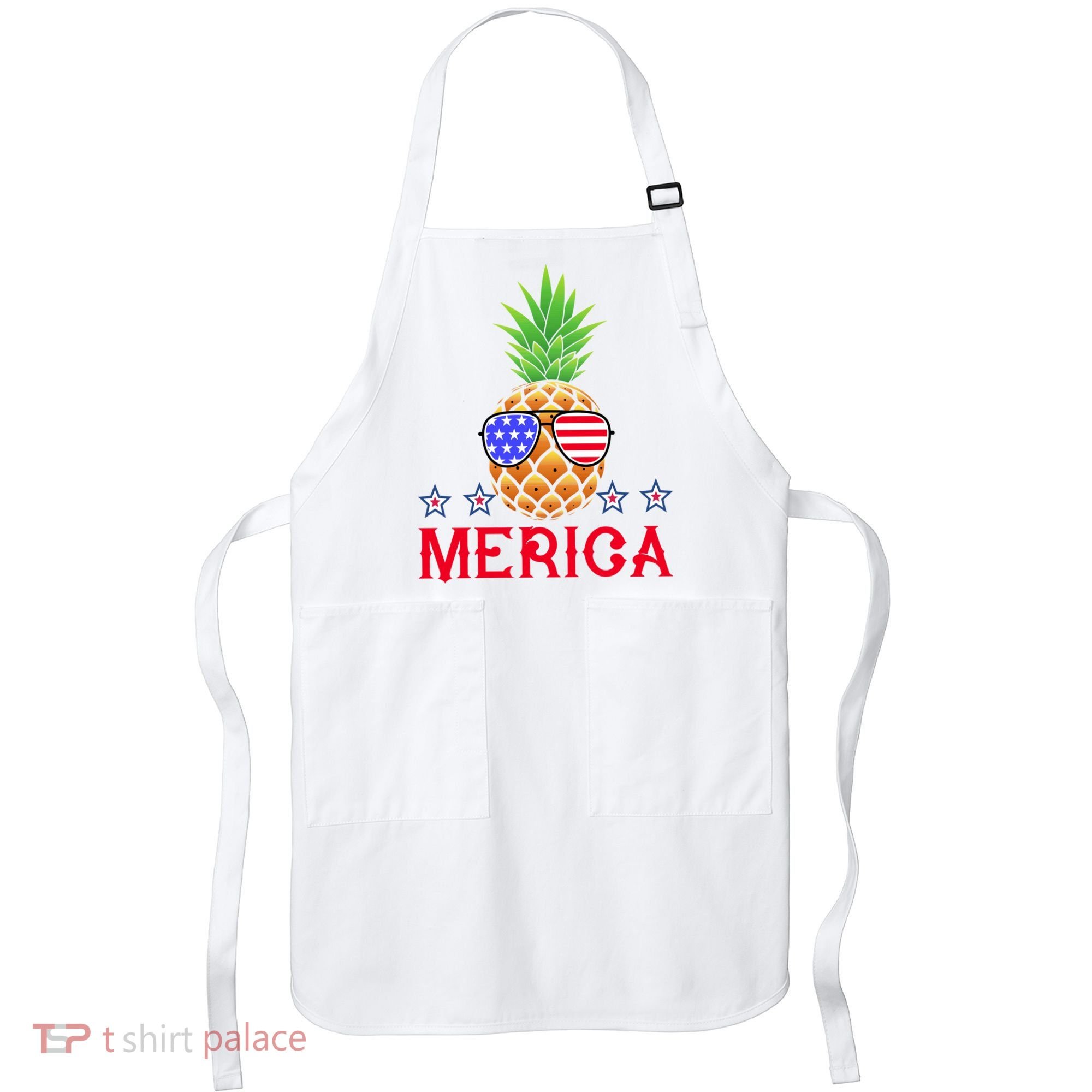 Merica Pineapple Shade Stars And Stripes Funny 4th Of July USA Apron