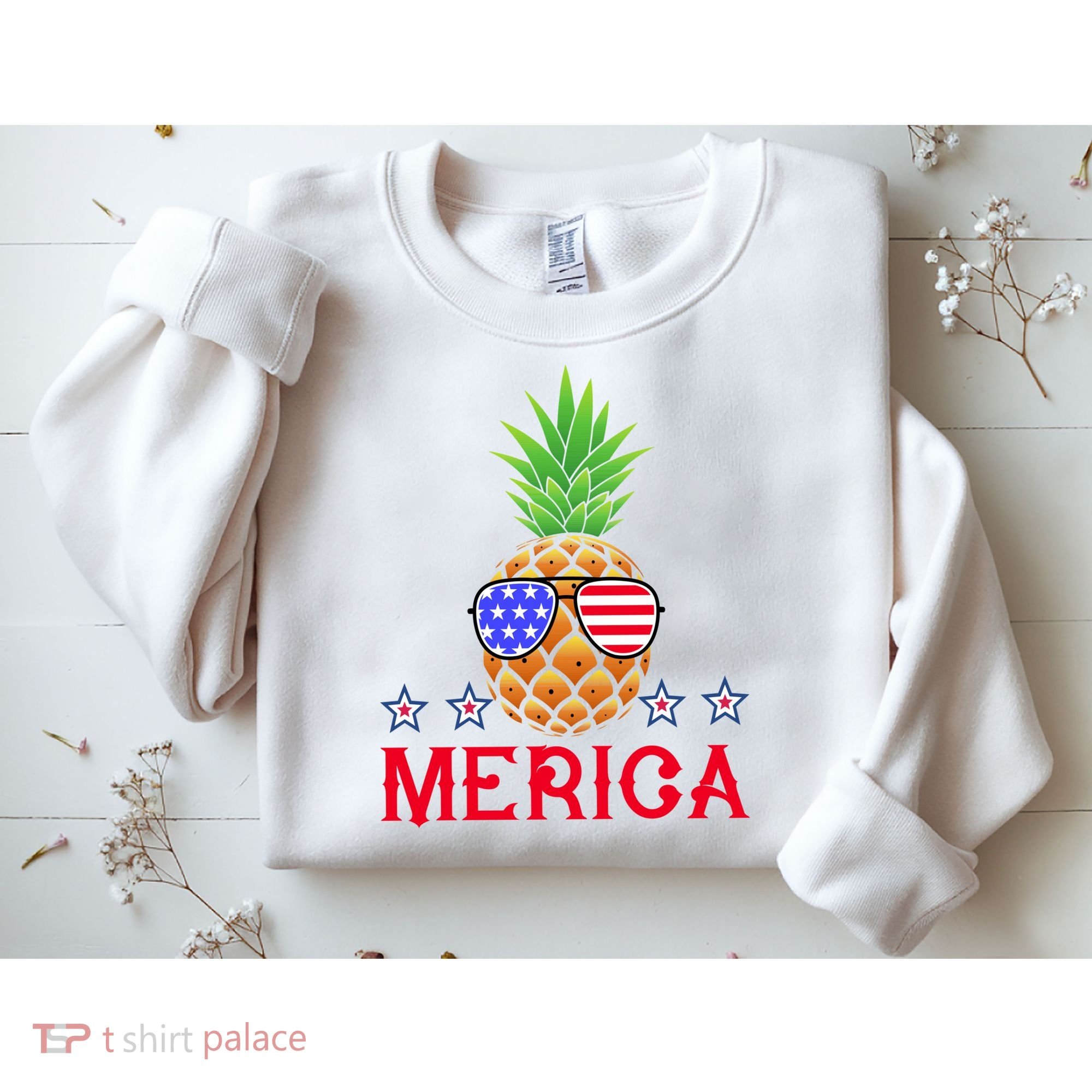 Merica Pineapple Shade Stars And Stripes Funny 4th Of July USA Sweatshirt