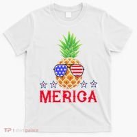 Merica Pineapple Shade Stars And Stripes Funny 4th Of July USA T-Shirt thumb 0