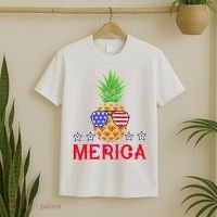 Merica Pineapple Shade Stars And Stripes Funny 4th Of July USA T-Shirt thumb 2