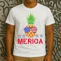Merica Pineapple Shade Stars And Stripes Funny 4th Of July USA T-Shirt thumb 3