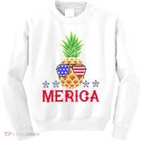 Merica Pineapple Shade Stars And Stripes Funny 4th Of July USA Kids Sweatshirt thumb 0