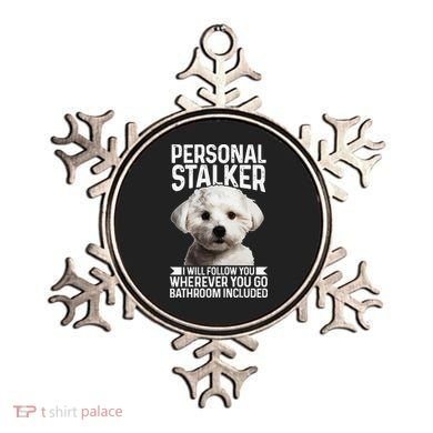 Maltese Personal Stalker Funny Cute Dog Maltese Mom Ornament