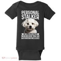 Maltese Personal Stalker Funny Cute Dog Maltese Mom Baby Bodysuit thumb 0