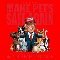 Make Pets Safe Again Trump 2024 Funny Cartoon Santa Hat thumb 1