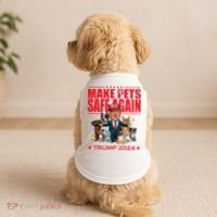 Make Pets Safe Again Trump 2024 Funny Cartoon Doggie Tank thumb 2