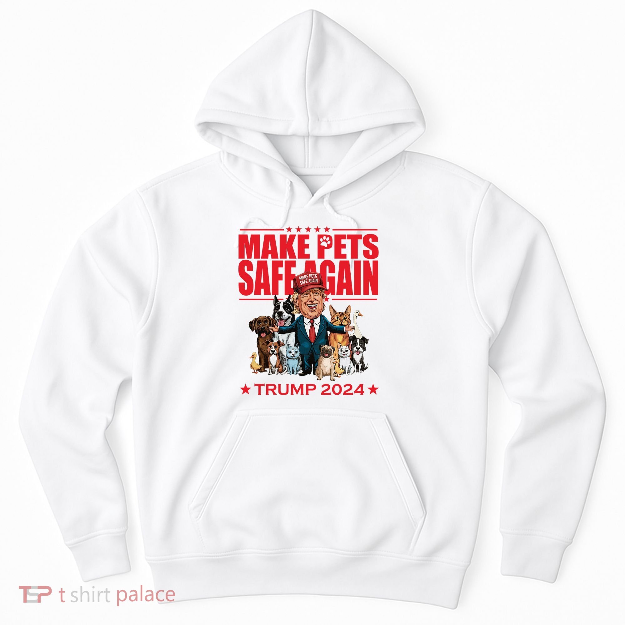 Make Pets Safe Again Trump 2024 Funny Cartoon Hoodie