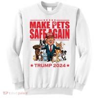Make Pets Safe Again Trump 2024 Funny Cartoon Sweatshirt thumb 0