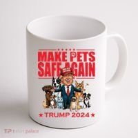 Make Pets Safe Again Trump 2024 Funny Cartoon Coffee Mug thumb 1