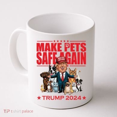 Make Pets Safe Again Trump 2024 Funny Cartoon Coffee Mug