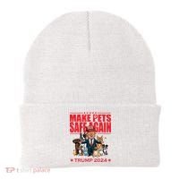 Make Pets Safe Again Trump 2024 Funny Cartoon Beanie thumb 0