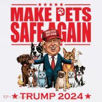 Make Pets Safe Again Trump 2024 Funny Cartoon Polo thumb 3