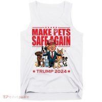 Make Pets Safe Again Trump 2024 Funny Cartoon Tank Top thumb 0