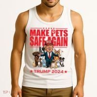Make Pets Safe Again Trump 2024 Funny Cartoon Tank Top thumb 3