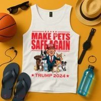 Make Pets Safe Again Trump 2024 Funny Cartoon Tank Top thumb 4