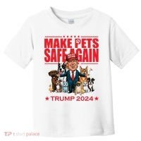 Make Pets Safe Again Trump 2024 Funny Cartoon Toddler T-Shirt thumb 0