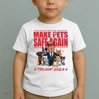 Make Pets Safe Again Trump 2024 Funny Cartoon Toddler T-Shirt thumb 2