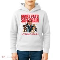 Make Pets Safe Again Trump 2024 Funny Cartoon Kids Hoodie thumb 4