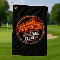 Monorail Please Stand Clear Of The D.O.O.R.S English Spanish Golf Towel thumb 1