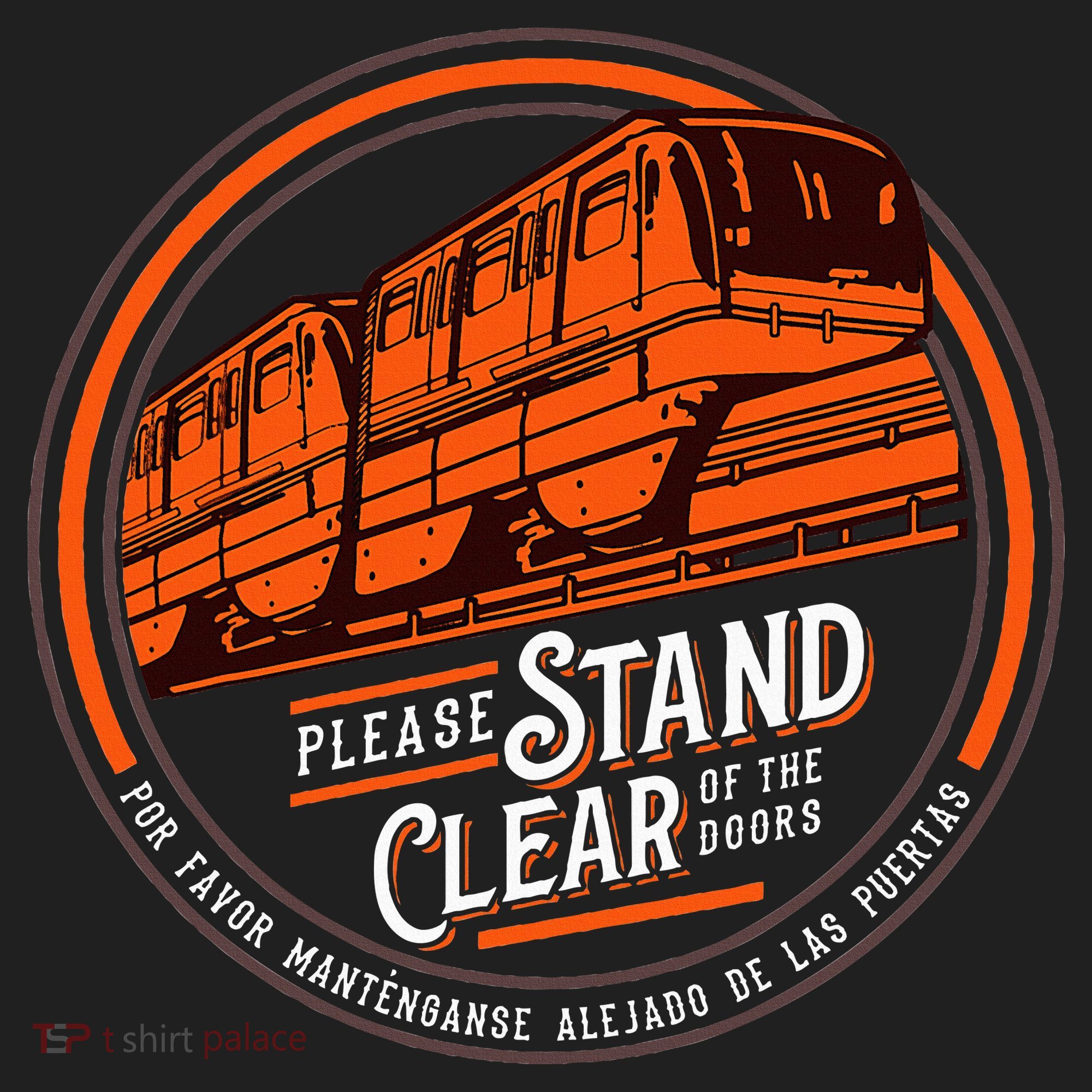 Monorail Please Stand Clear Of The D.O.O.R.S English Spanish Golf Towel