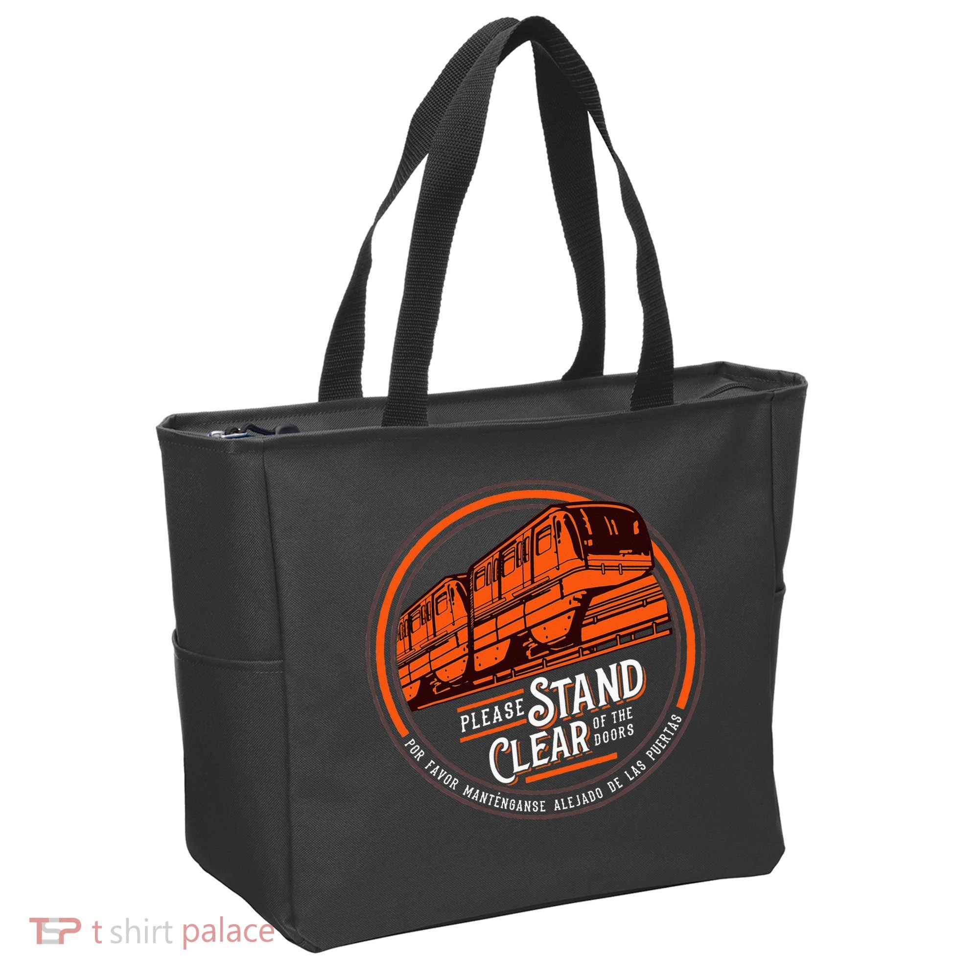 Monorail Please Stand Clear Of The D.O.O.R.S English Spanish Tote Bag