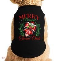 Merry Principal Social Club Pencil Coquette Bow Teacher Xmas Doggie Tank thumb 0