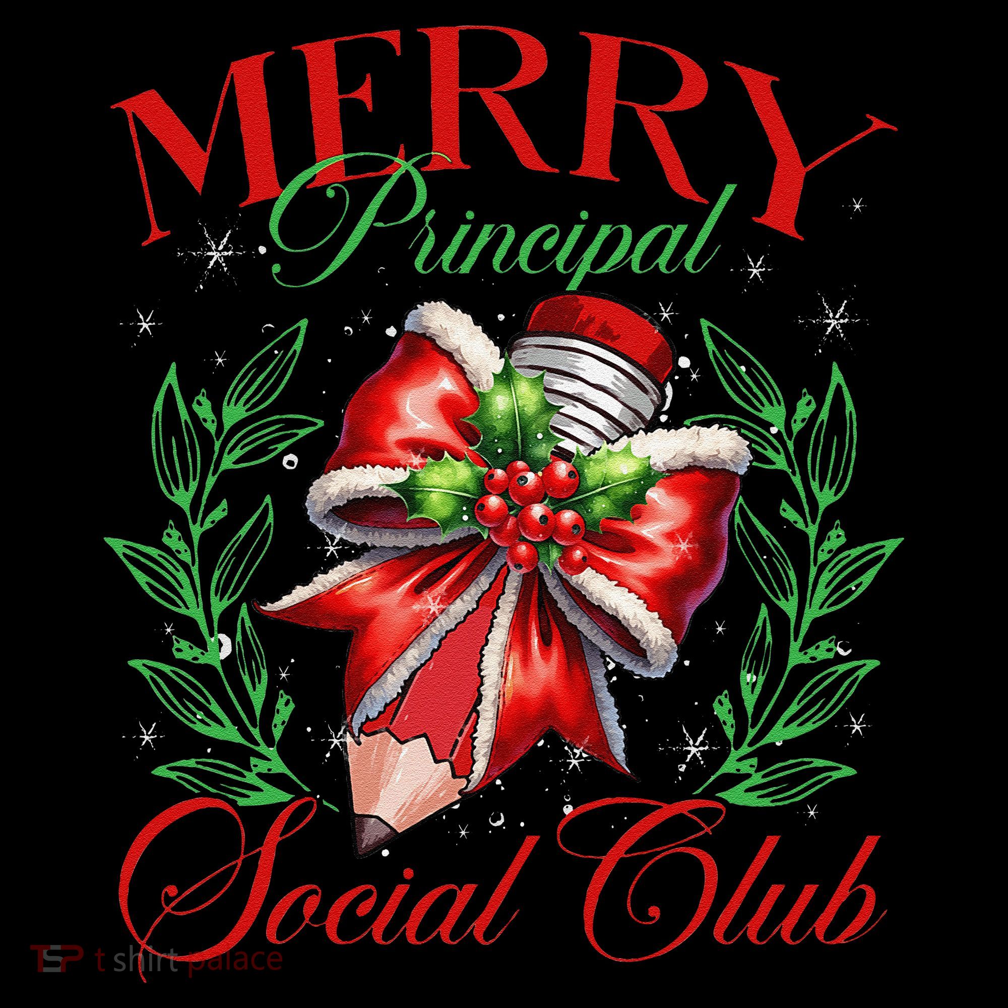 Merry Principal Social Club Pencil Coquette Bow Teacher Xmas Coffee Mug