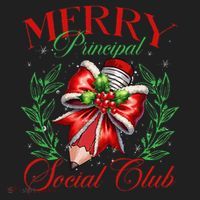 Merry Principal Social Club Pencil Coquette Bow Teacher Xmas Beanie thumb 2